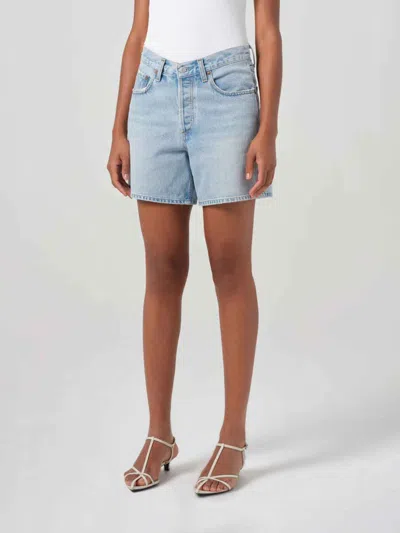 Agolde V-waist Bermuda Shorts In Blue