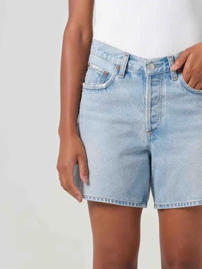 Agolde V-waist Bermuda Shorts In Blue