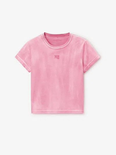 Alexander Wang Cotton Logo T-shirt In Pink