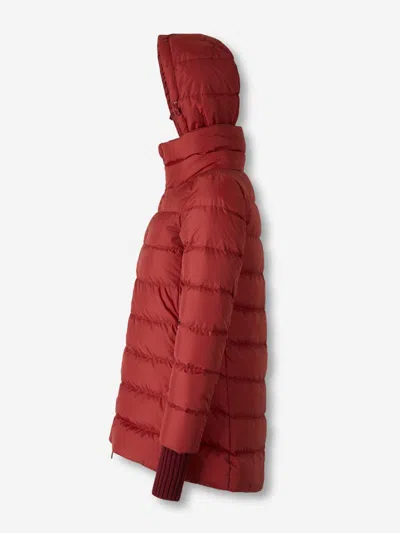 Herno Hooded Zip-up Padded Jacket Clothing In Red