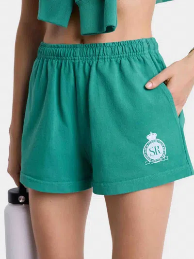Sporty And Rich Sporty & Rich Royal Club Disco Shorts In Green
