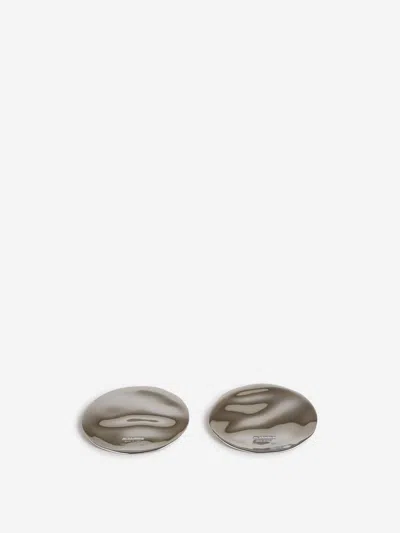 Jil Sander Circular Earrings In Metallic