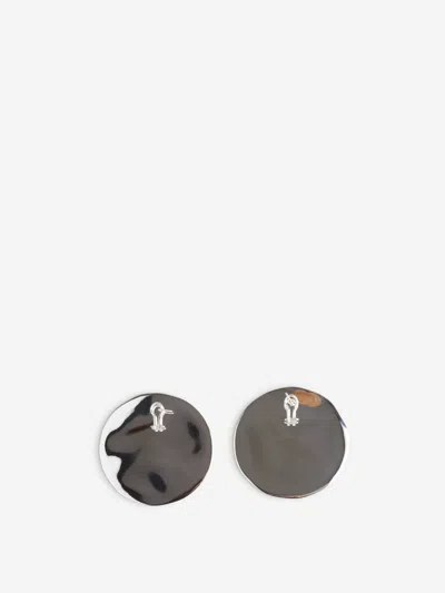 Jil Sander Circular Earrings In Metallic
