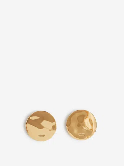 Jil Sander Circular Earrings In Gold