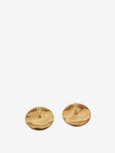 Jil Sander Circular Earrings In Gold