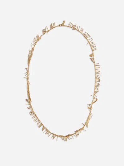 Jil Sander Teardrop-style Brass Necklace In Metallic