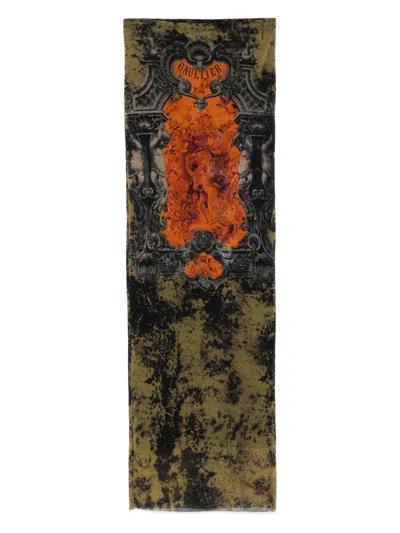 Jean Paul Gaultier Printed Mesh Midi Skirt In Multi