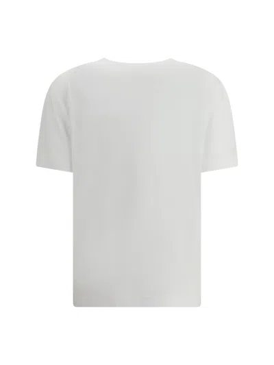 Dolce & Gabbana White Crewneck T-shirt With Logo Embroidery With Crystals On The Front In Cotton Woman