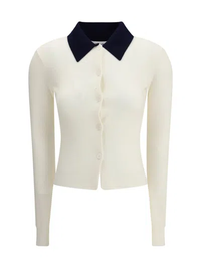 Self-portrait Self Portrait Women Wool Cardigan With Contrasting Collar In White