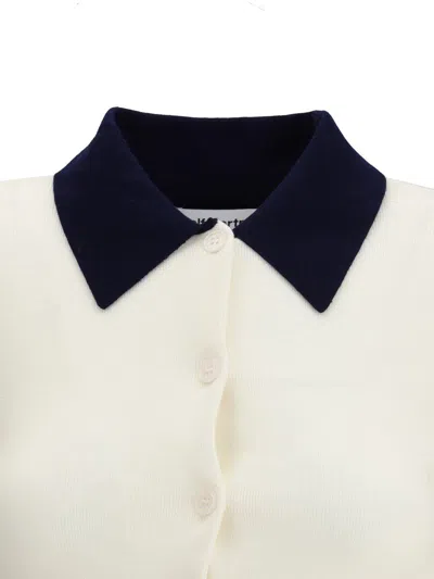 Self-portrait Self Portrait Women Wool Cardigan With Contrasting Collar In White