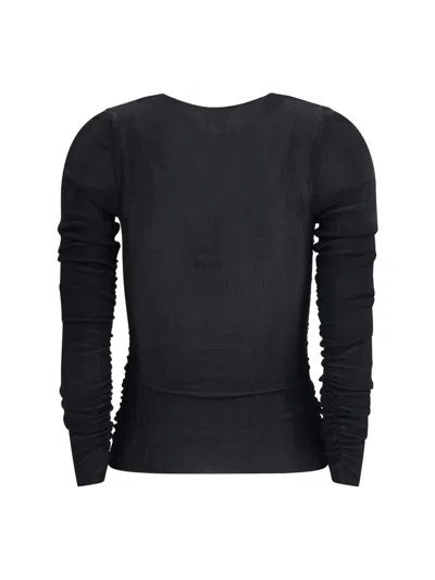 Self-portrait Viscose Knit Top In Black