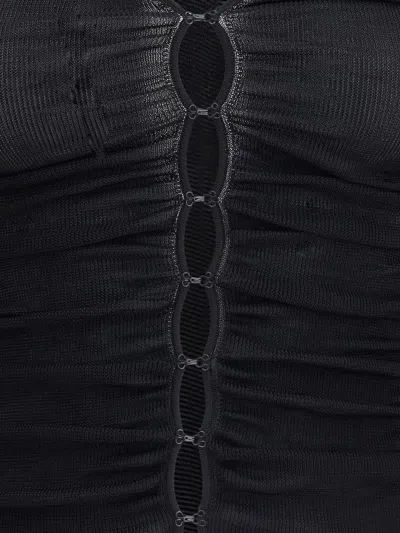 Self-portrait Viscose Knit Top In Black