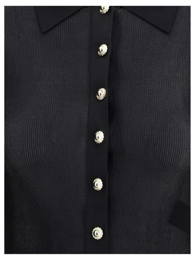 Self-portrait Viscose Knit Bodysuit In Black