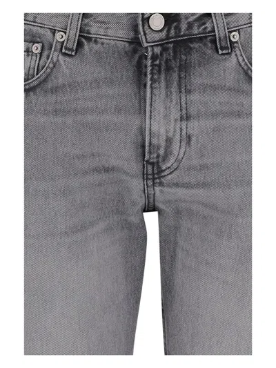 Haikure Straight Leg Trousers With Belt Loops In Gray