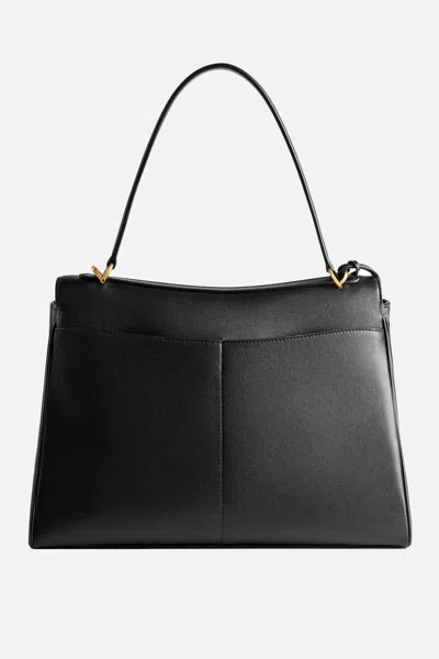 Balenciaga Smooth Black Calfskin Medium Rodeo Bag Women In Black