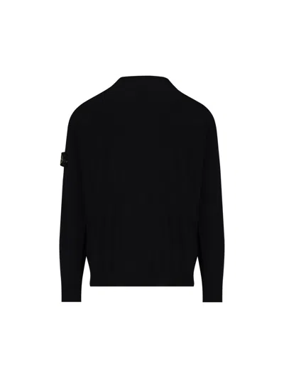 Stone Island Black Sweatshirt With Pockets And Compass Logo In Black