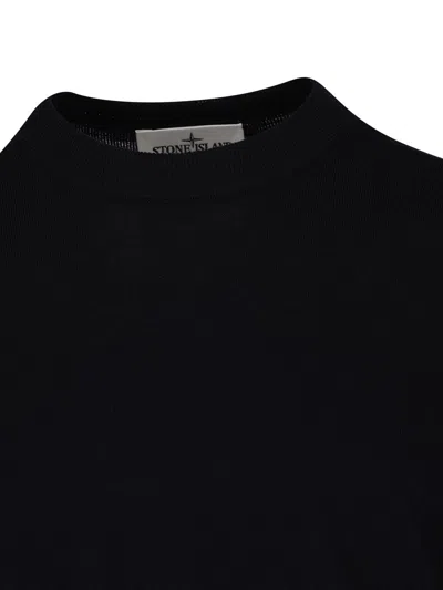 Stone Island Black Sweatshirt With Pockets And Compass Logo In Black
