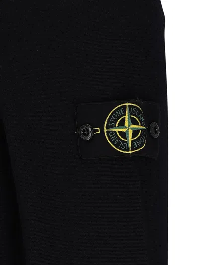 Stone Island Black Sweatshirt With Pockets And Compass Logo In Black