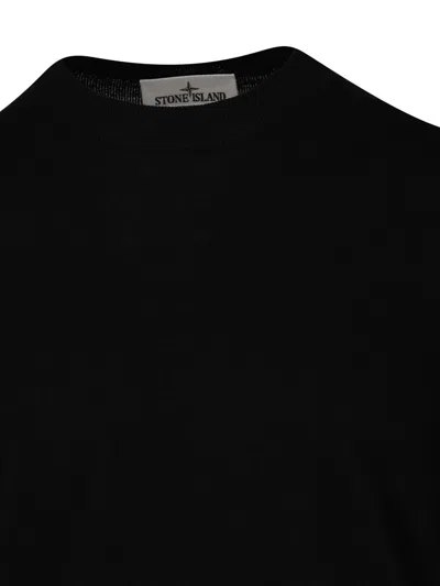 Stone Island Black Sweatshirt With Pockets And Compass Logo In Black