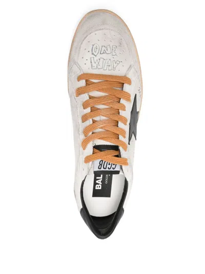 Golden Goose Ballstar Suede Upper Toe Tongue And Spur Leather Star And Heel Sneakers Black In Neutral
