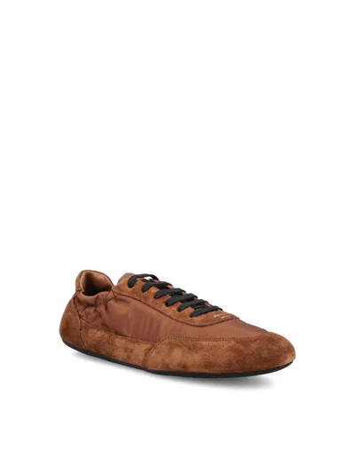 Prada Geometric Tread Lightweight Ballerina Sole In Brown