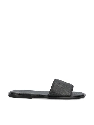 Fendi Sandals With Logo In Black