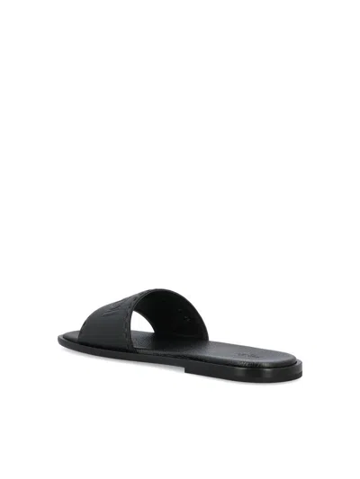 Fendi Sandals With Logo In Black