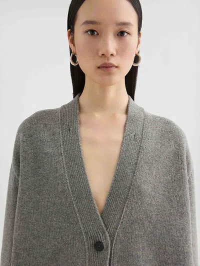 Jil Sander Wool, Cotton, And Cashmere-blend Cardigan In Gray