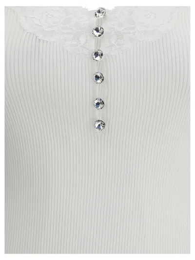 Self-portrait Self Portrait Women Lace Trim Knit Top In White