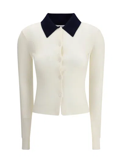 Self-portrait Self Portrait Women Wool Cardigan With Contrasting Collar In White