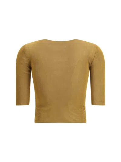 Saint Laurent Women Short-sleeved Top In Green