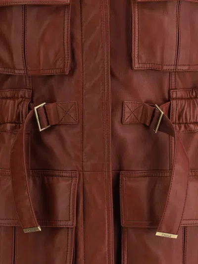 Chloé Women Leather Vest In Red