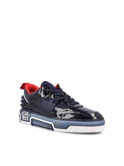 Christian Louboutin Mens Zaffiro Astroloubi Leather Trainers In Blue