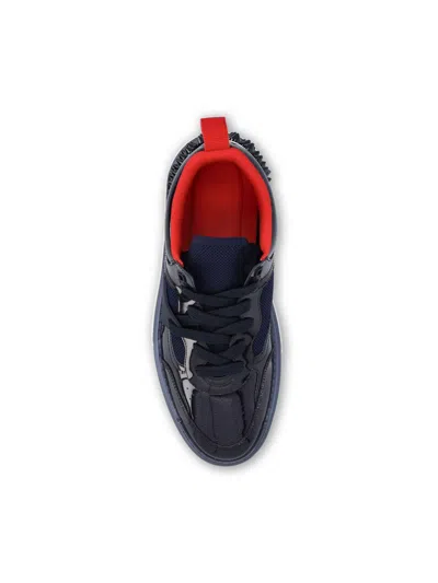 Christian Louboutin Mens Zaffiro Astroloubi Leather Trainers In Blue