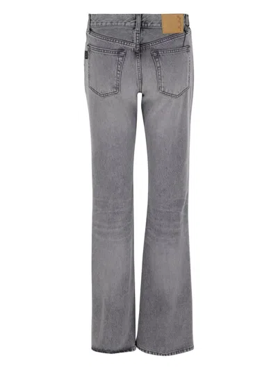 Haikure Straight Leg Trousers With Belt Loops In Gray
