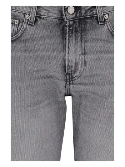 Haikure Straight Leg Trousers With Belt Loops In Gray
