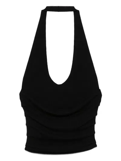 Aya Muse Knit Halter Top Clothing In Black