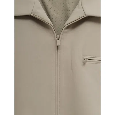 Essentials Emblem Patch Casual Jacket In Gray