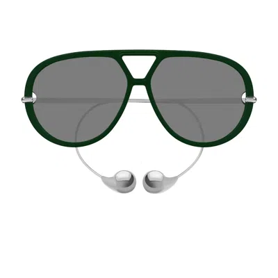 Bottega Veneta Bv1273s Linea Unapologetic 008 Green Silver Grey Sunglasses In Green