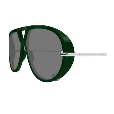 Bottega Veneta Bv1273s Linea Unapologetic 008 Green Silver Grey Sunglasses In Green