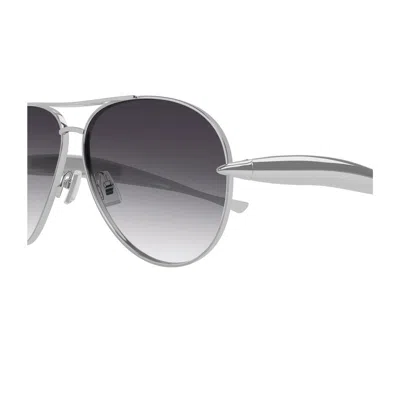 Bottega Veneta Bv1305s Linea Unapologetic 008 Silver Grey Sunglasses In Gray