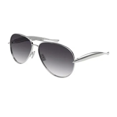 Bottega Veneta Bv1305s Linea Unapologetic 008 Silver Grey Sunglasses In Gray