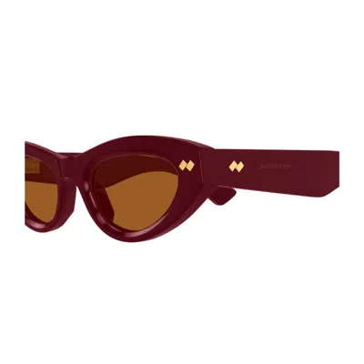 Bottega Veneta Bv1350s Linea Ribbon 005 Burgundy Brown Sunglasses In Brown