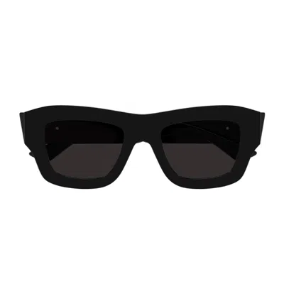 Bottega Veneta Bv1357s Linea Ribbon 001 Black Grey Sunglasses In Black