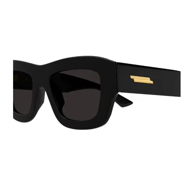Bottega Veneta Bv1357s Linea Ribbon 001 Black Grey Sunglasses In Black