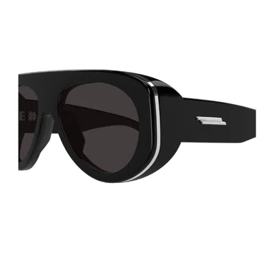 Bottega Veneta Bv1362s Linea Ribbon 001 Black Grey Sunglasses In Black