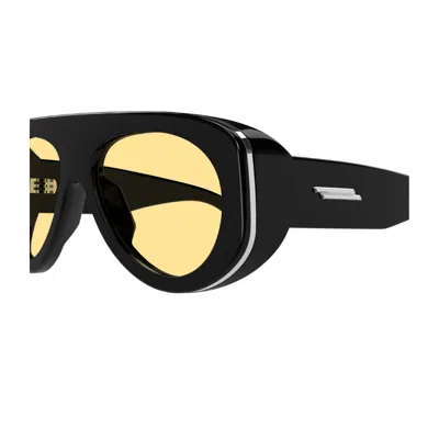Bottega Veneta Bv1362s Linea Ribbon 005 Black Orange Sunglasses