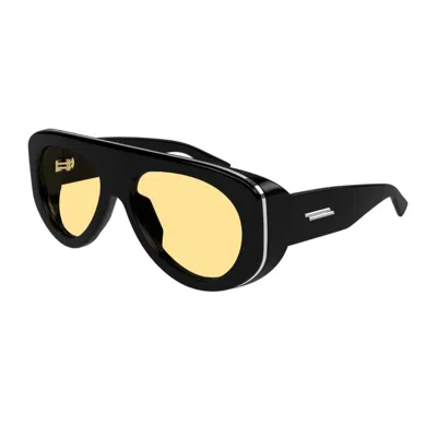 Bottega Veneta Bv1362s Linea Ribbon 005 Black Orange Sunglasses