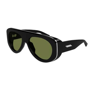 Bottega Veneta Bv1362s Linea Ribbon Bv1362s 006 Black Green Sunglasses