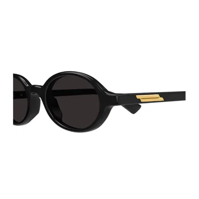 Bottega Veneta Bv1388s Linea Ribbon 001 Black Grey Sunglasses